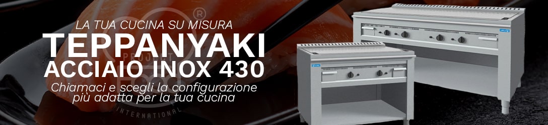 TEPPANYAKI CON PIASTRA ACCIAIO AISI 430